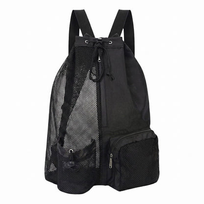 Mesh Swim Backpack with Drawstring Closure and Side Pockets