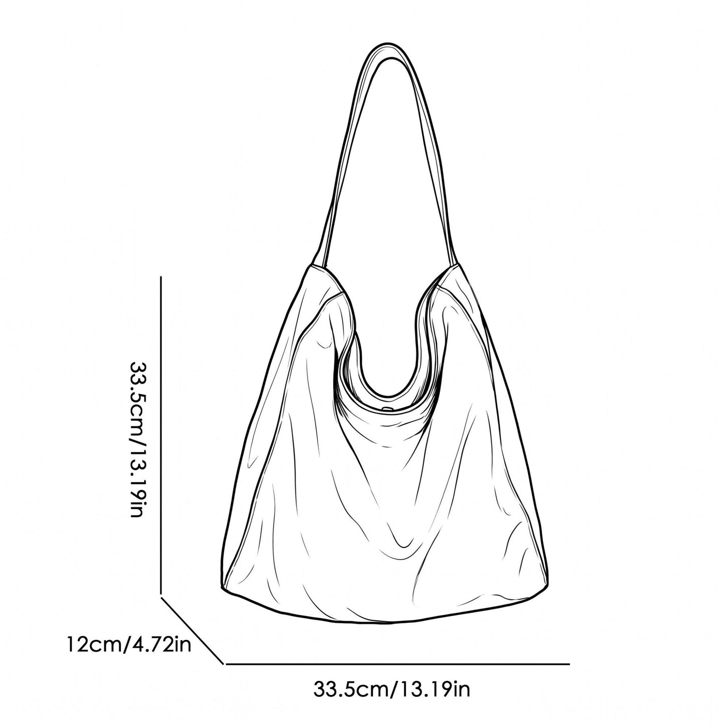 Faux Suede Hobo Shoulder Bag with Long Strap