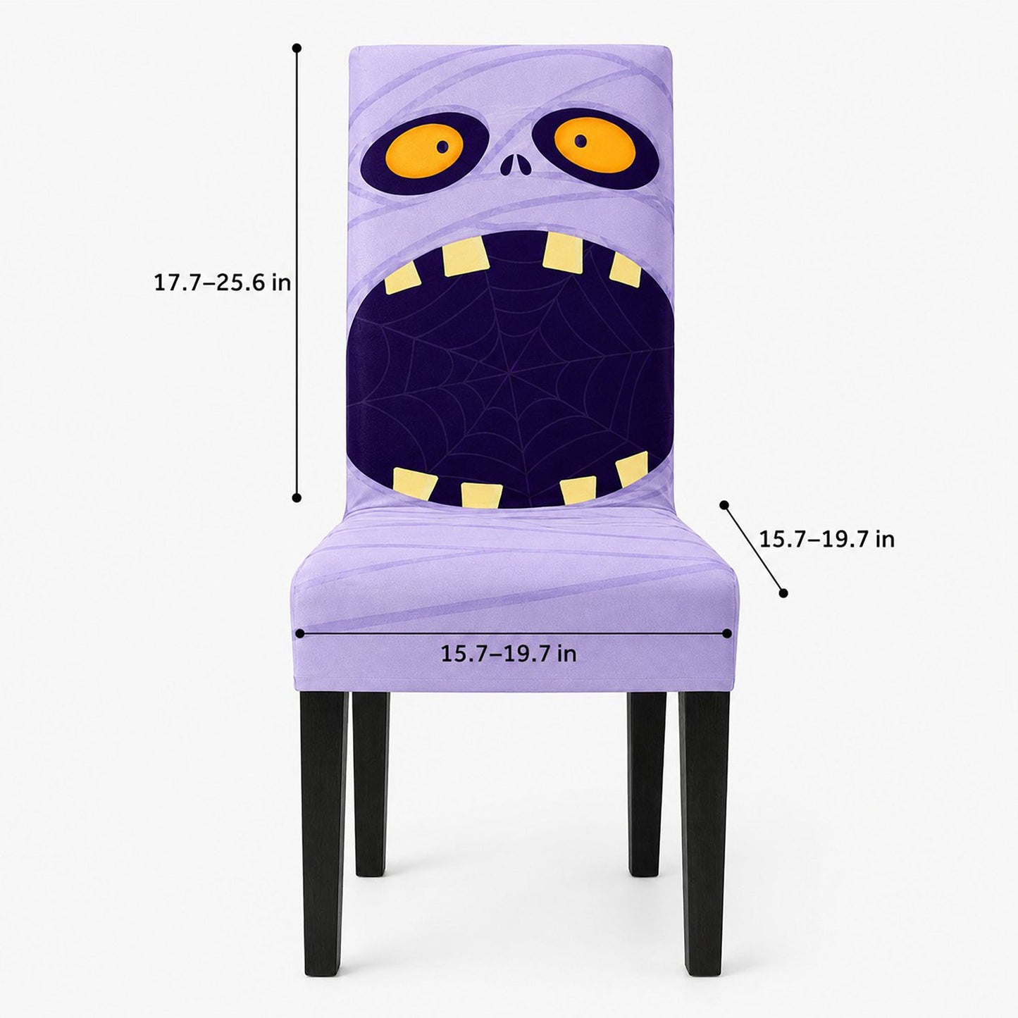 Halloween Stretch Dining Chair Cover with Pumpkin and Mummy Print