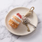 Bag Charm with Hanging Loop and Decorative Dessert Accent