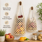Macrame Hanging Produce Basket Set Woven Cotton Rope Storage Organizer