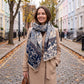 Botanical Floral Print Oversized Scarf Lightweight Wrap with Fringe 70.8*25.6 Inches