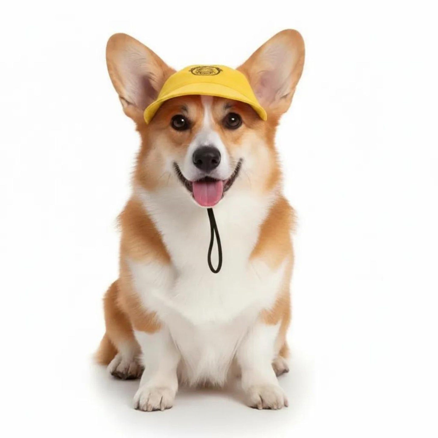 Pet Visor Sun Hat with Open Ear Design Adjustable Chin Strap Lightweight Outdoor Cap for Cats and Dogs