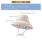 Women's Reversible Floral & Solid Bucket Sun Hat with Chin Strap