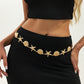 Starfish and Shell Metal Waist Chain Adjustable Beach Body Belt Ocean Style Waist Jewelry