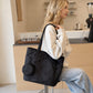 Large Capacity Tote Bag with Zip Closure Spacious Shoulder Bag Lightweight Daily Bag