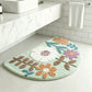 Mixed?Flower Semicircular Bathroom Floor Mat Soft Water?Absorbent Rug with Anti?Slip Base
