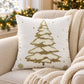 Christmas Tree Embroidered Decorative Throw Pillow Cover (Single Piece)