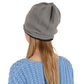 Comfy Warm Winter Knit Slouchy Beanie Hat Double Color