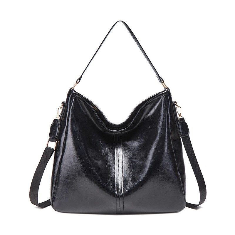 Faux Leather Hobo Shoulder Bag with Adjustable Strap and Zip Closure