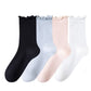 4-Pair Pack Soft Ribbed Ankle Socks with Ruffled Edge Trim Lightweight Knit Design in Multiple Color Combinations