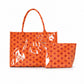 Polka Dot Tote Bag with Matching Cosmetic Pouch Set