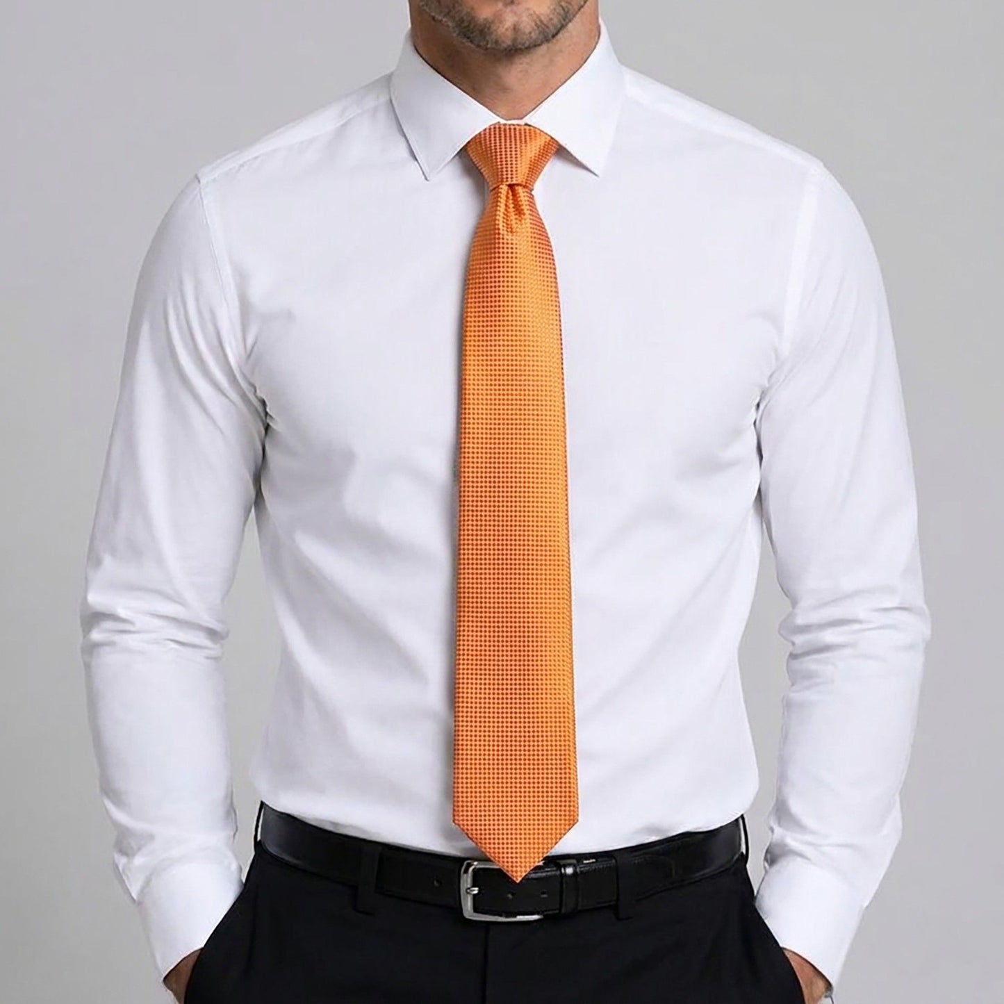 Men's Jacquard Woven Tie Set with Pocket Square Cufflinks and Tie Clip