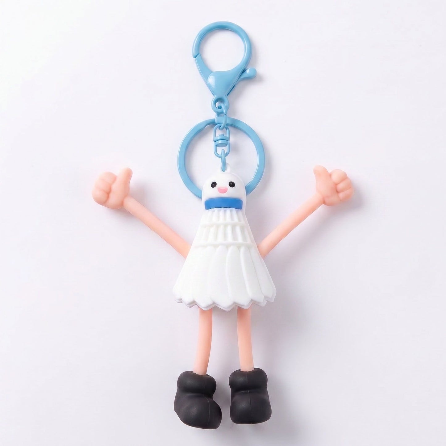 2-Piece Womens Sports Themed Bag Charm with Hanging Clip and Character Accent