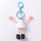 2-Piece Womens Sports Themed Bag Charm with Hanging Clip and Character Accent