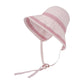 Striped Bucket Sun Hat Wide Brim Adjustable Chin Strap Packable Beach Hat