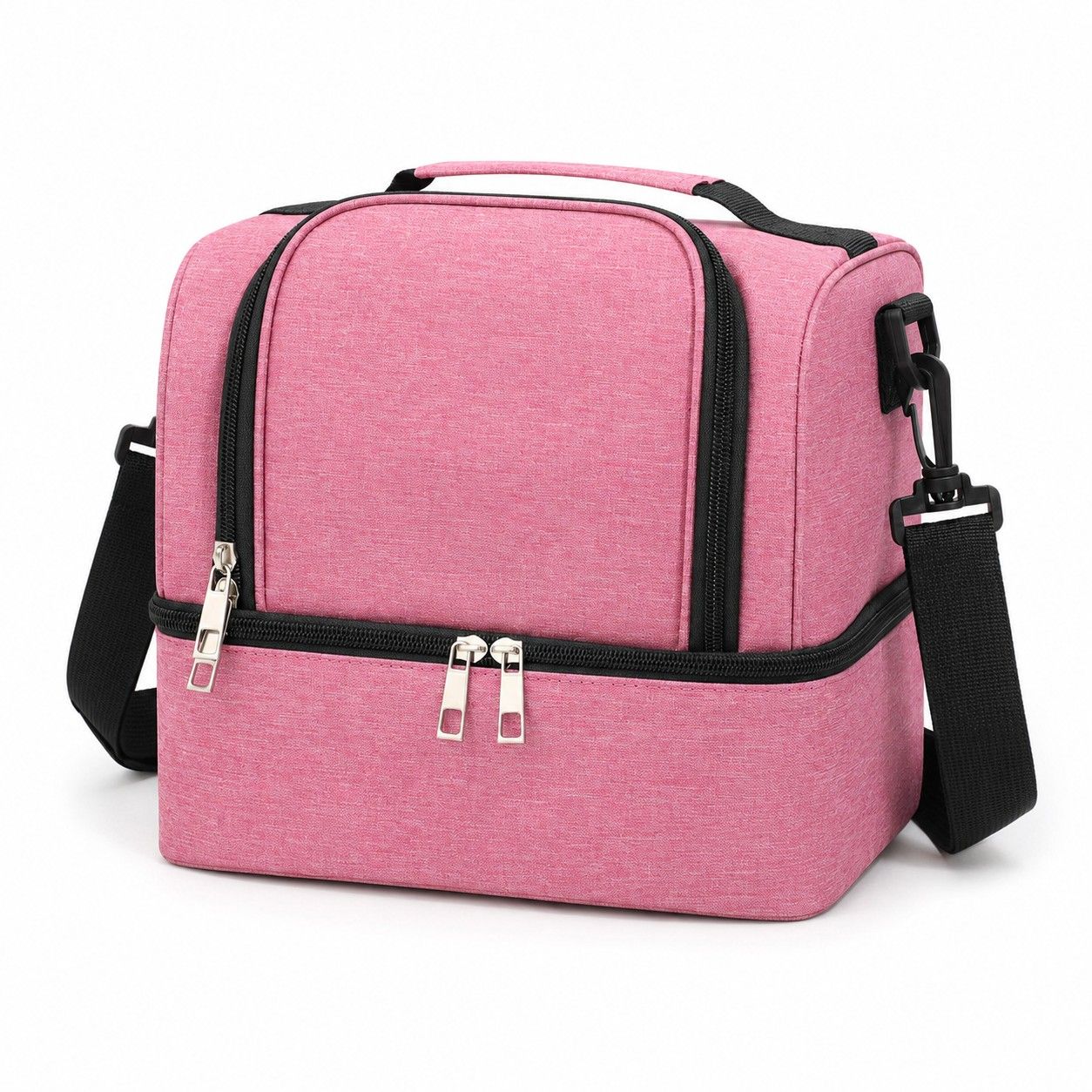 Dual Compartment Insulated Lunch Bag with Adjustable Shoulder Strap