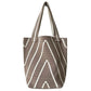 Geometric Stripe Knit Tote Bag with Long Shoulder Straps