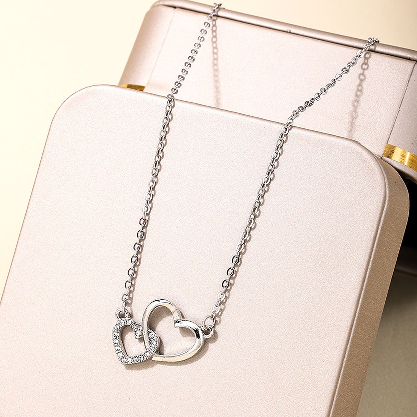 Women's Double Heart Pendant Necklace