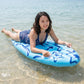 Star Print Inflatable Pool Float with Handles and Full-Length Lounge Design