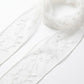 Sheer Embroidered Skinny Scarf with Vine Detail and Long Neck Tie Design