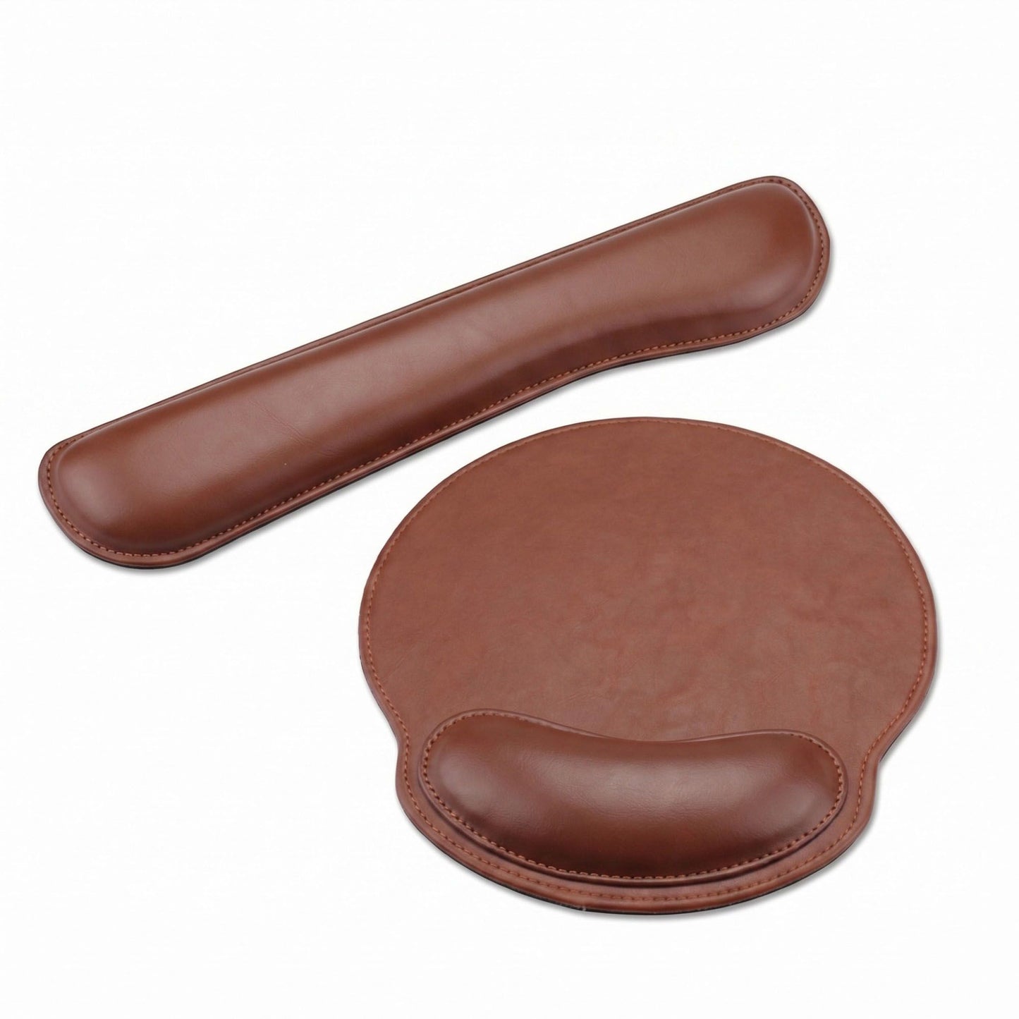 Ergonomic Leather Wrist Rest and Mouse Pad Set Soft Cushion Non Slip Desk Office Support