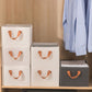 Foldable Fabric Storage Bin with Open Top and Carry Handles