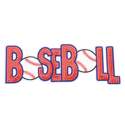 Baseball Mama Sequin Iron On Patches Game Day Applique Large Patch Accessory Clothes Jacket Uniform Backpack DIY Decor