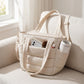Quilted Puffer Tote Bag with Adjustable Shoulder Strap Multi Pocket Lightweight Carryall Handbag 13x6x10 in