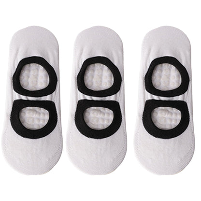 3-Pair Anti-Slip Ballet Grip Socks with Elastic Strap for Yoga, Pilates, and Barre