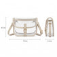 Clear Crossbody Handbag with Adjustable Strap and Buckle Flap Closure