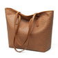 Woven Tote Bag Large Shoulder Handbag with Zipper Closure and Interior Pocket