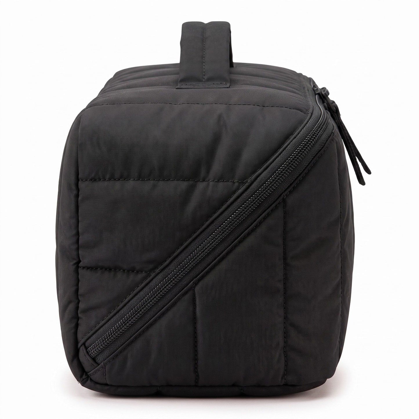 Vertical Padded Rectangular Travel Pouch with Top Carry Handle and Dual Zipper Pulls 16.7x5.3x5.3in