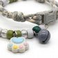 Adjustable Pet Collar with Bell Paw Charm Beaded Necklace Colorful Decorative Collar for Cats and Small Dogs