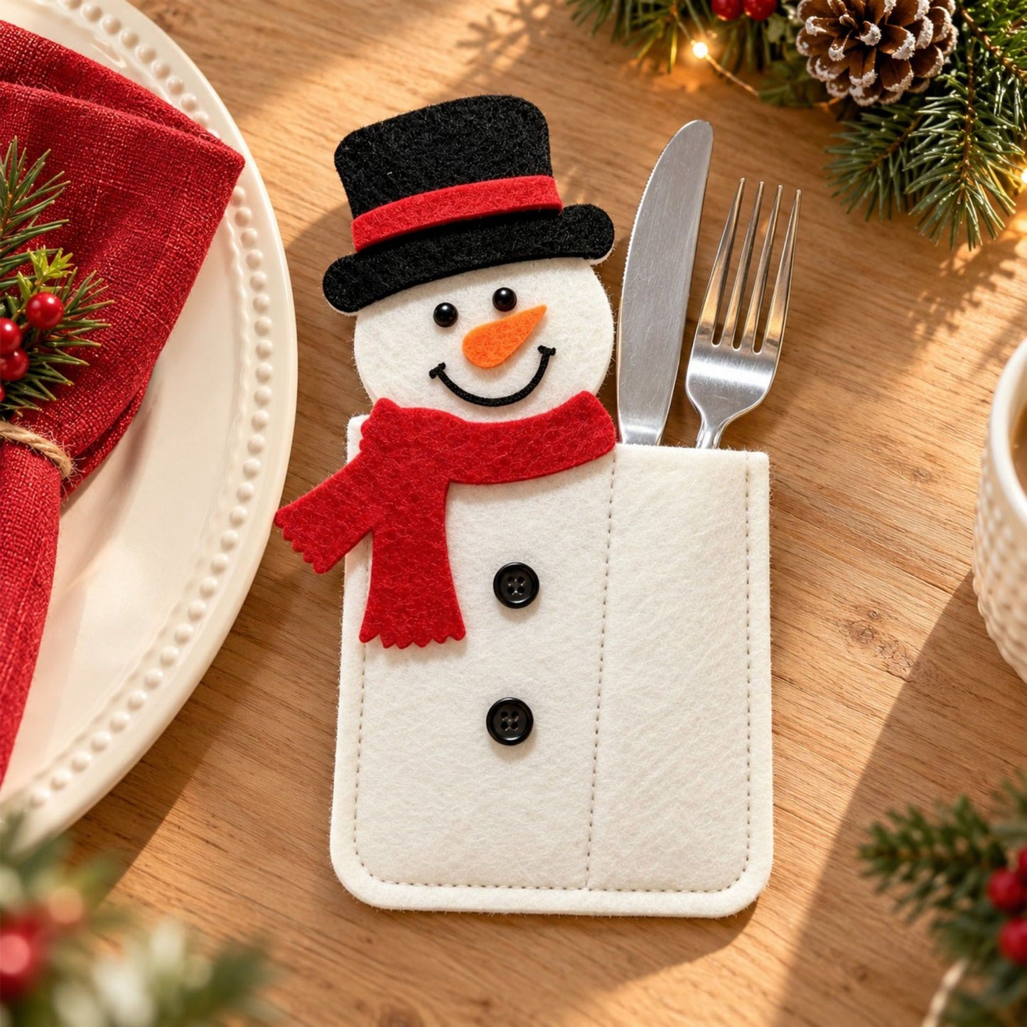 4pk Santa Christmas Silverware Holders