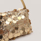 Sequin Baguette Shoulder Bag with Oversized Paillette Details Slim Strap