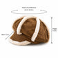 Corduroy Newsboy Cap Faux Fur Trim Baker Boy Hat Warm Casual Style