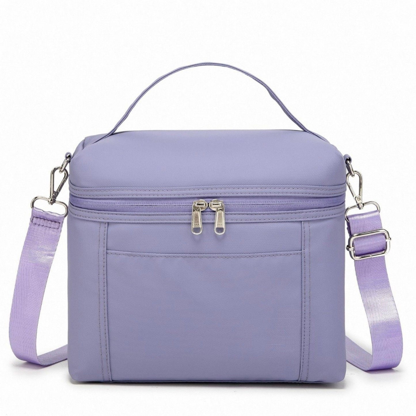 Oxford Fabric Crossbody Utility Bag with Double Zipper Closure and Adjustable Shoulder Strap