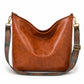Faux Leather Hobo Shoulder Bag with Adjustable Wide Strap and Zipper Pockets