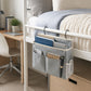 Hanging Bedside Storage Caddy with Hooks and Multiple Pockets Bed Rail Organizer