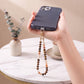 Oval Beaded Phone Wrist Strap with Detachable Clasps