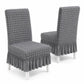 2 Pack Textured Stretch Dining Chair Covers with Ruffled Skirt