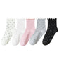 Polka Dot Ankle Socks Set Soft Cotton Blend Ruffle Trim Cuff Multiple Color Combos 5 Pairs