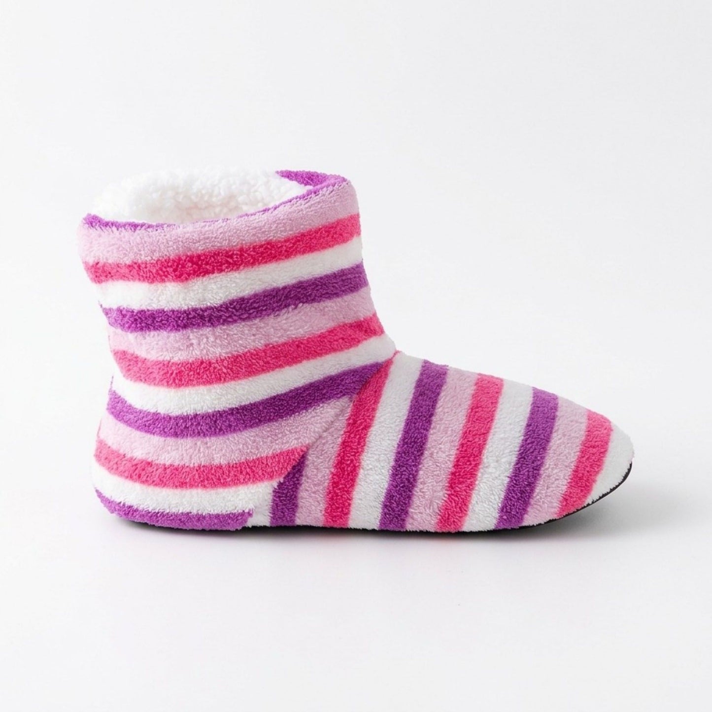 Striped Fuzzy Slipper Boots  US 5-10.5