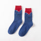6 Pair Shark Graphic Crew Socks with Contrast Red Cuffs