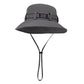 Wide Brim Bucket Hat with Colorful Ribbon Trim Breathable Mesh Lining and Adjustable Chin Strap for Outdoor Use