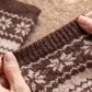 2-Pair Fair Isle Snowflake Knit Leg Warmers Set, Cozy Winter Boot Cuffs