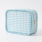Ruffle Trim Travel Makeup Bag with Zipper Closure