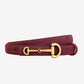 Suede Leather Skinny Belt with Equestrian Gold Tone Buckle 39.4in