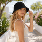 Summer Bucket Hat - Lightweight Woven Straw Sun Hat for Beach and Vacation